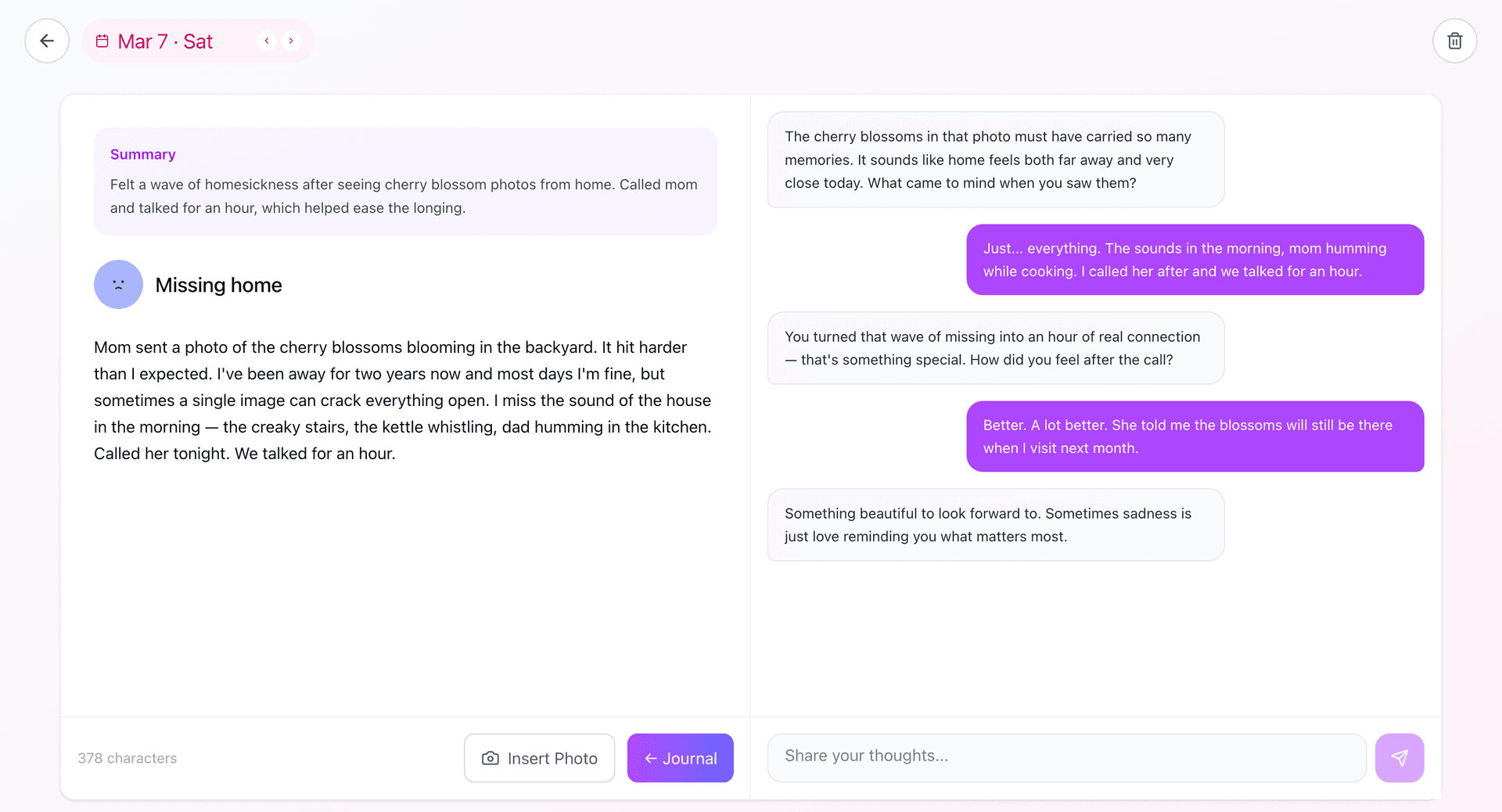 Write first then reflect with AI illustration